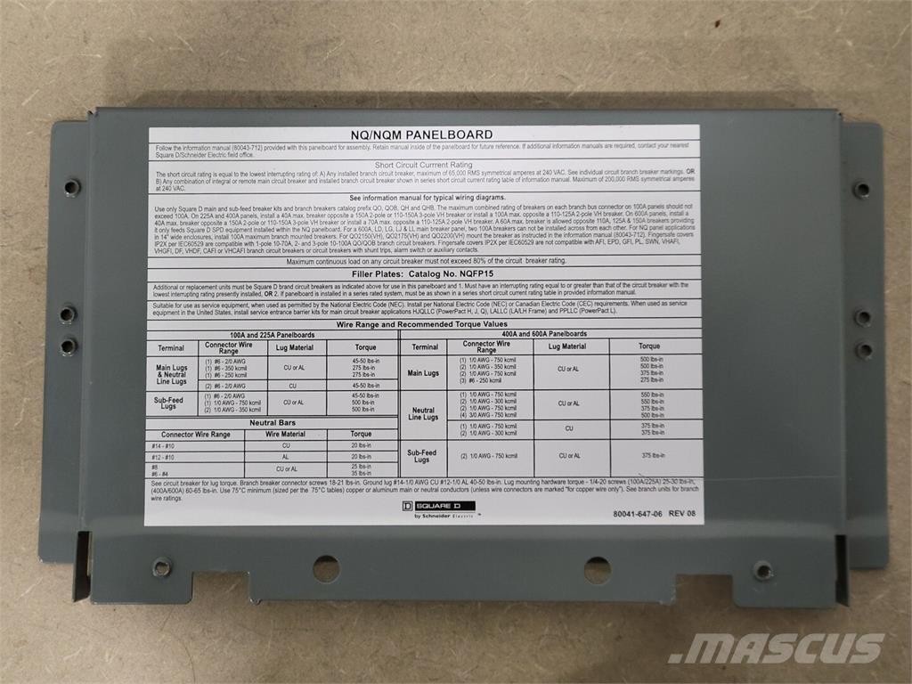  SQUARE D NQ6RDE Építőipar - Egyebek