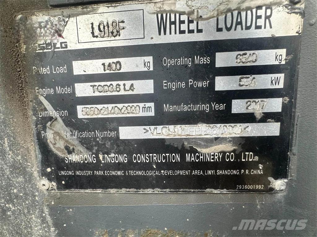 SDLG L918F Gumikerekes homlokrakodók