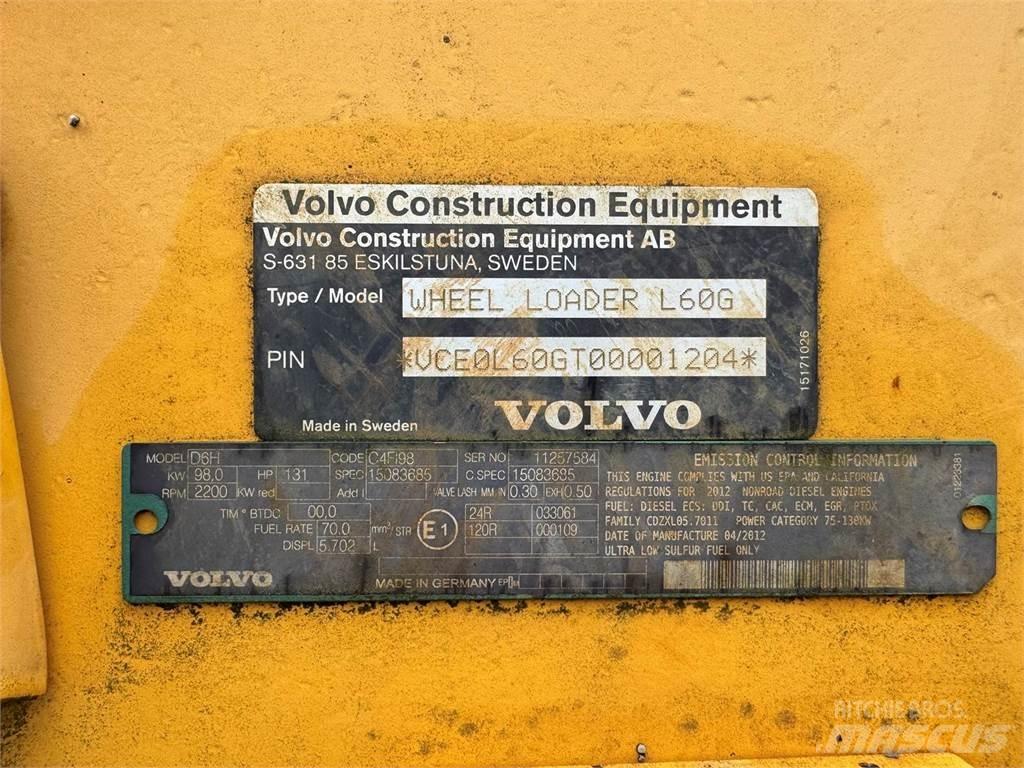 Volvo L60G Gumikerekes homlokrakodók