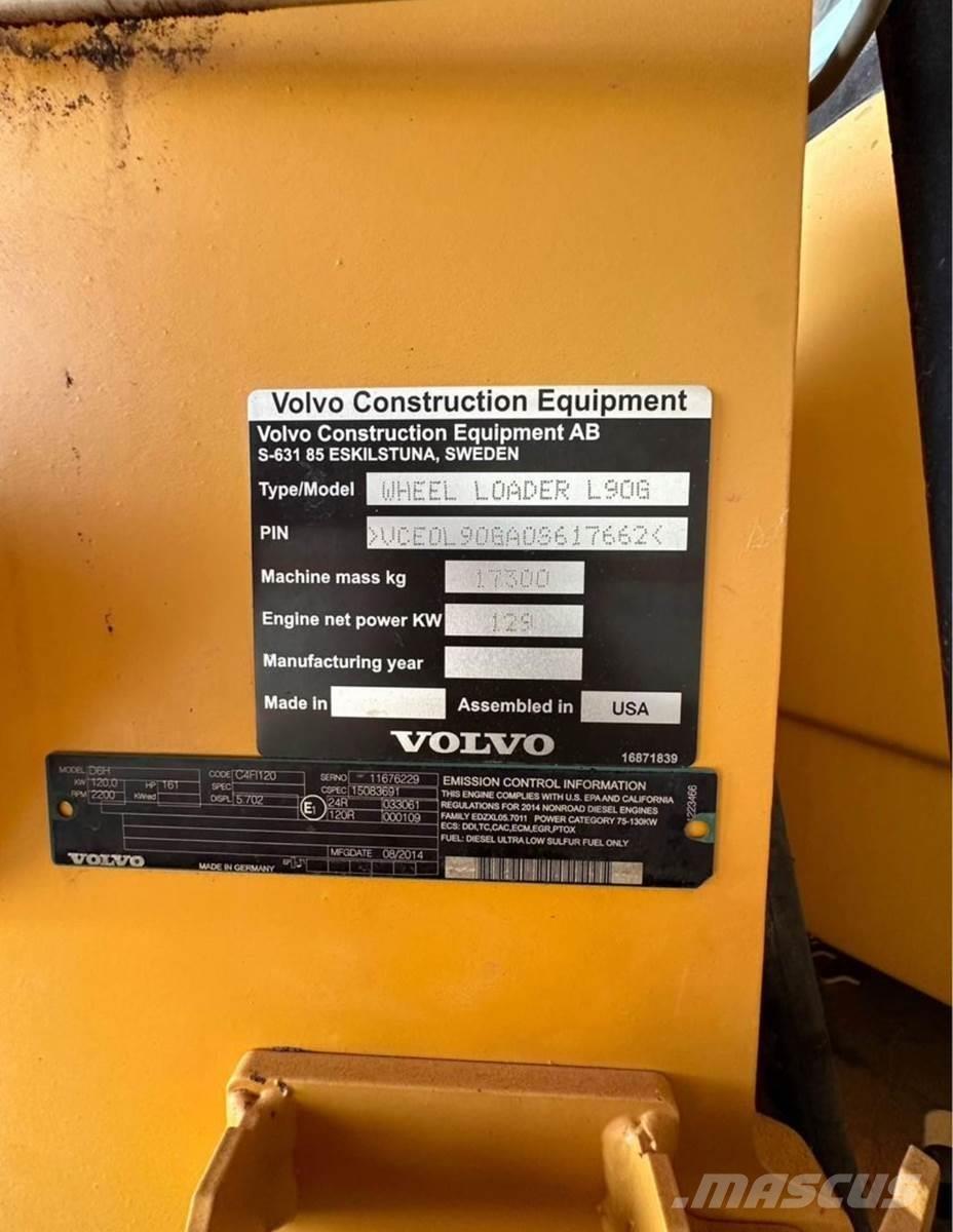 Volvo L90G Gumikerekes homlokrakodók