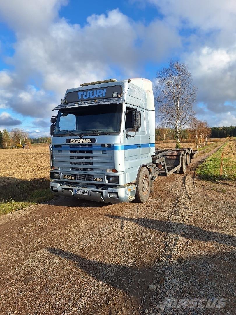 Scania 143H erdészeti gépszállító teherautók