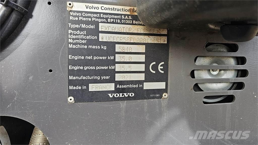Volvo ECR 58 F Mini kotrók < 7t