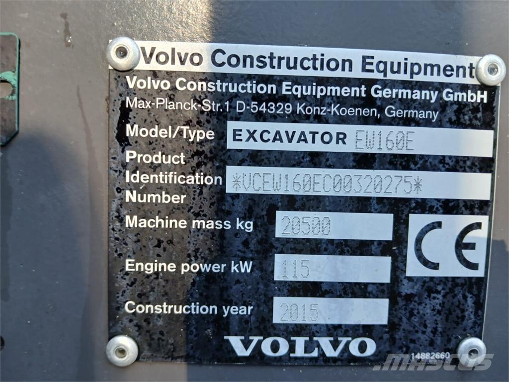 Volvo EW 160 E Gumikerekes kotrók