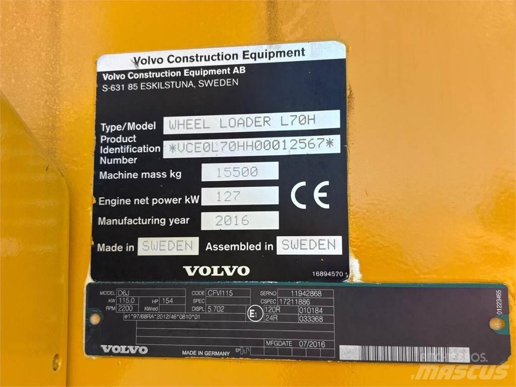 Volvo L 70 H Gumikerekes homlokrakodók