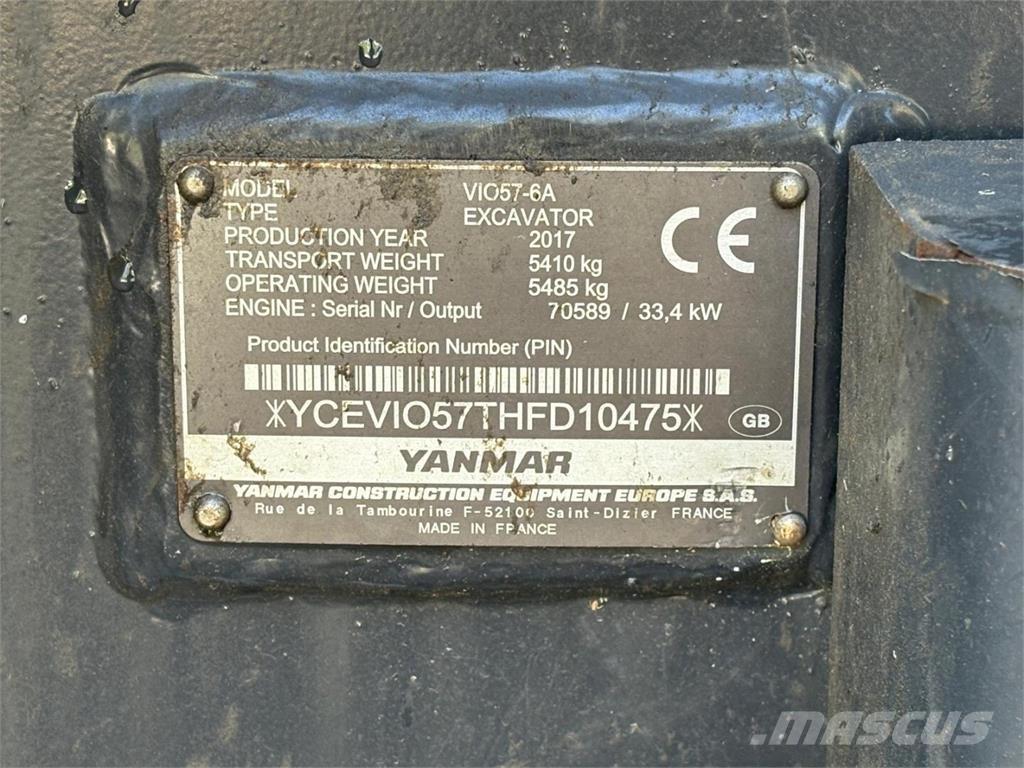 Yanmar VIO 57-6A Mini kotrók < 7t
