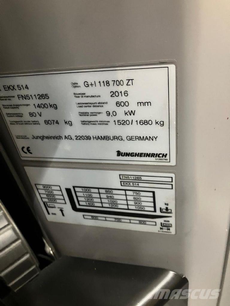 Jungheinrich EKX 514 Komissiózó magas emelésű targonca