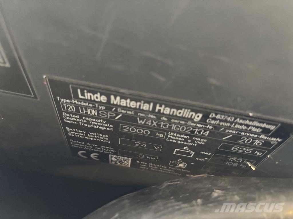 Linde T20 LI-ION SP Elektromos gyalogkíséretű targoncák