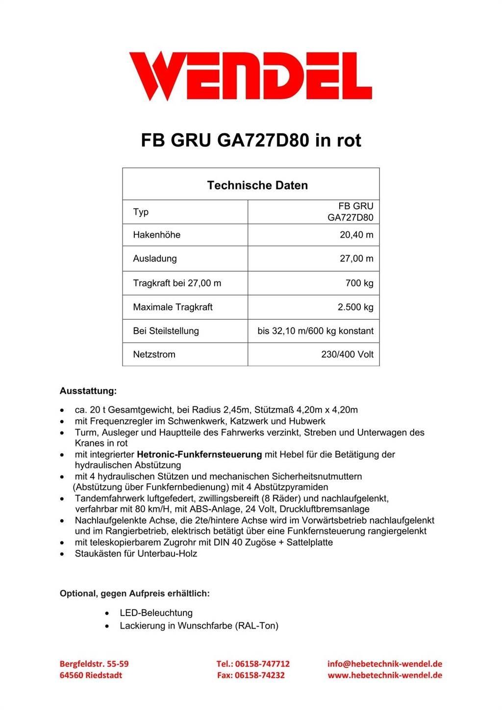 FB GRU GA727D80 Torony daruk