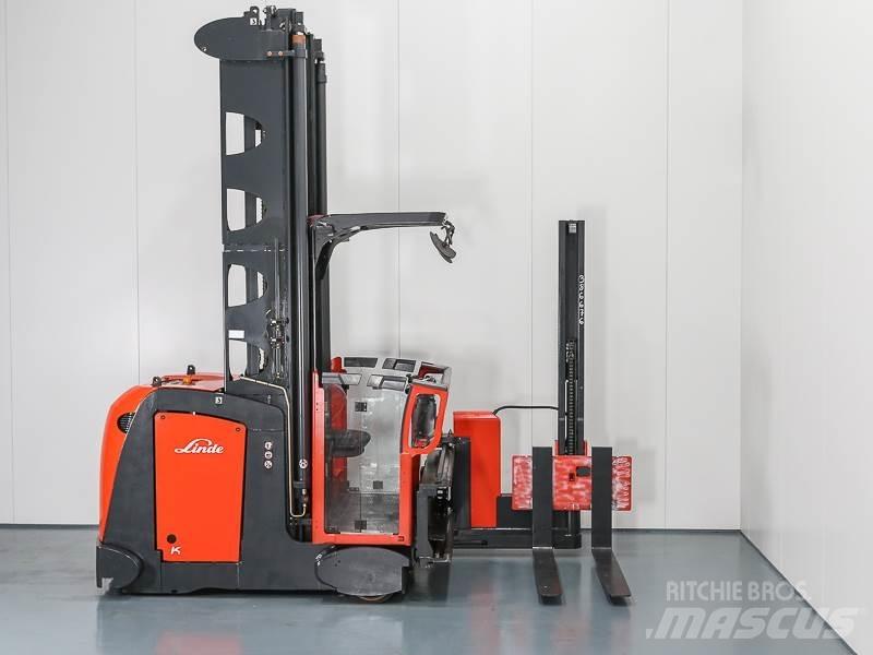 Linde K10 011 Magasraktári szűkfolyosós targonca