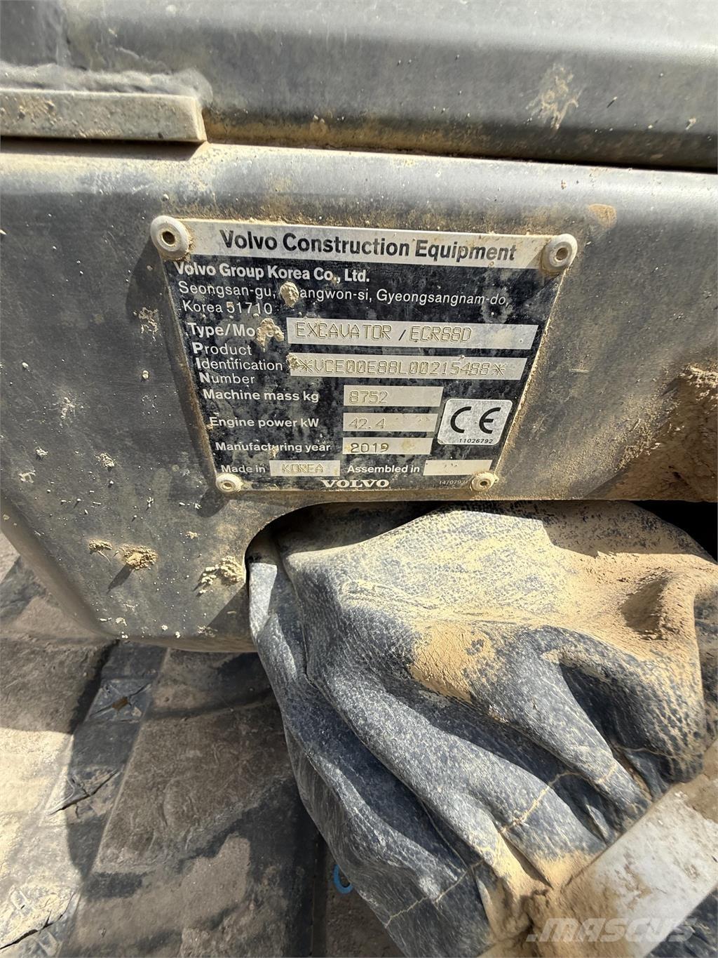 Volvo ECR88D Lánctalpas kotrók