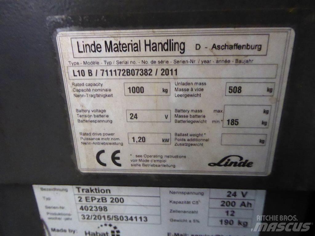 Linde L10B Gyalogkíséretű targonca