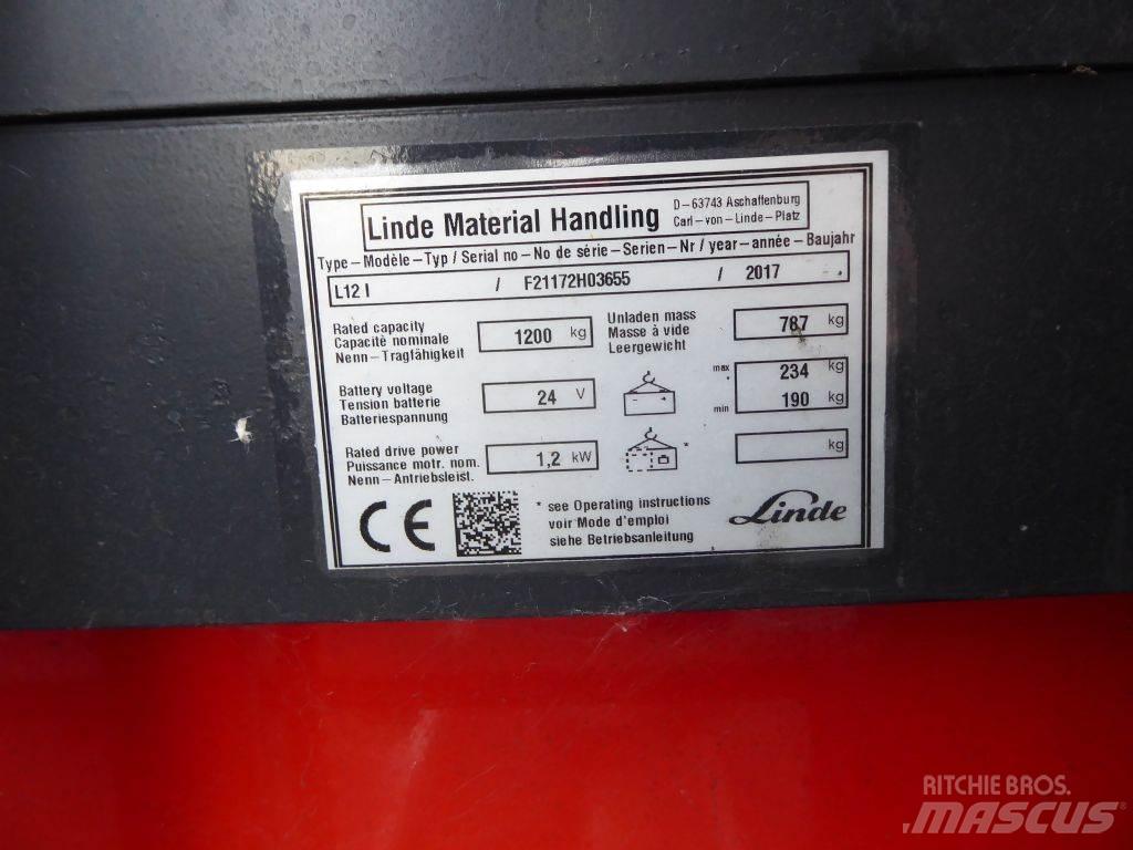 Linde L12L Gyalogkíséretű targonca