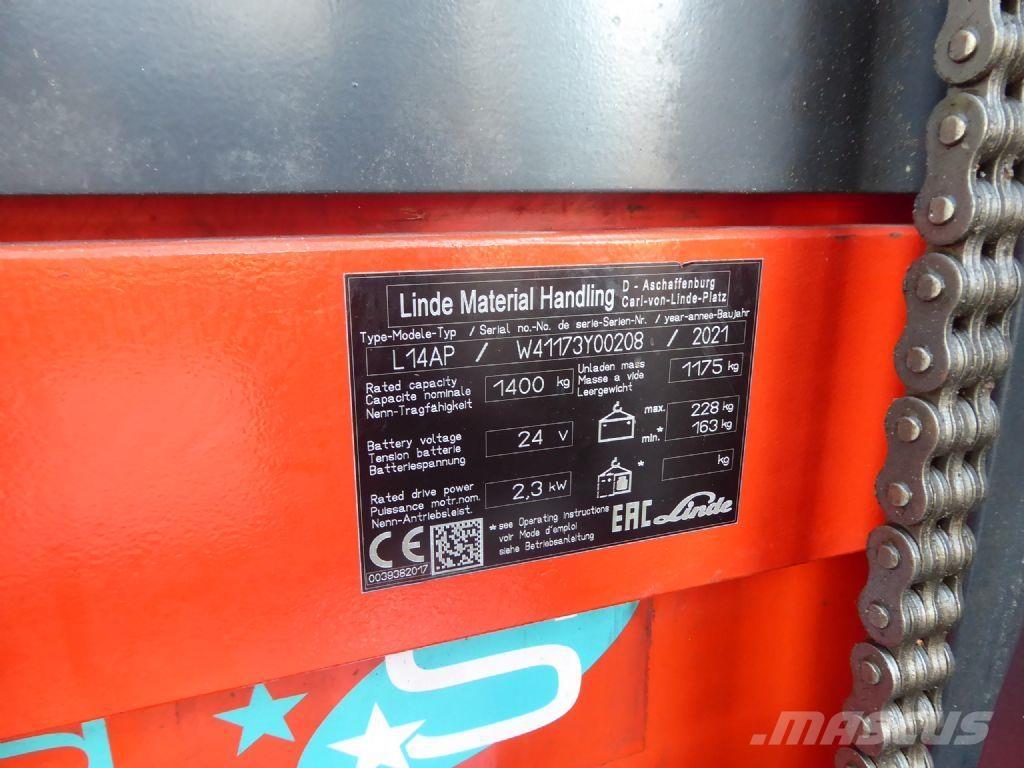 Linde L14 AP Gyalogkíséretű targonca
