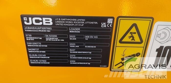 JCB 409 AGRI STUFE V Gumikerekes homlokrakodók