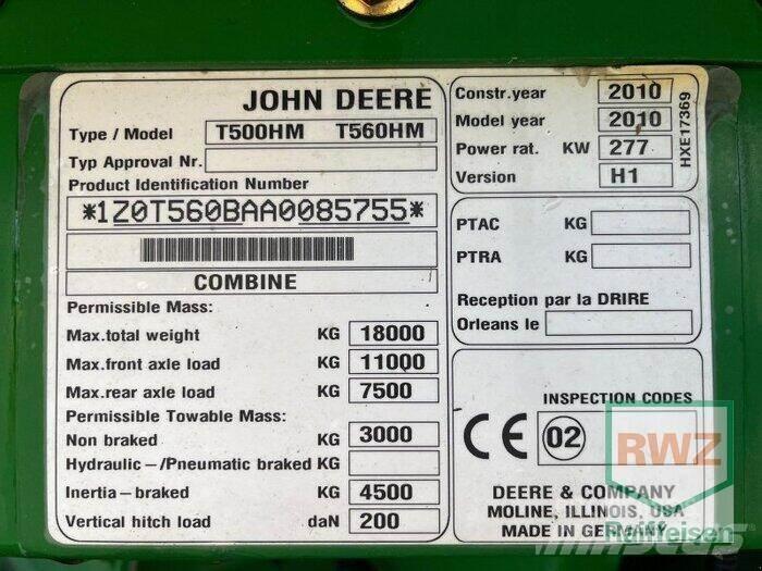 John Deere T560 Kombájnok