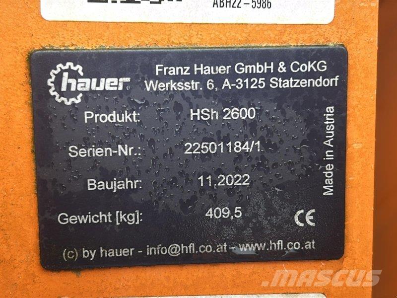 Hauer HSh 2600 Hóeltakarítók