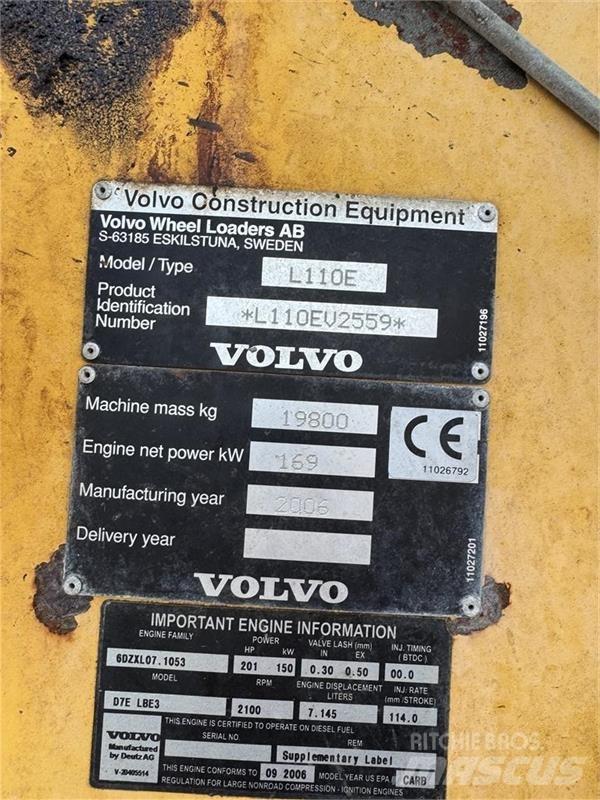Volvo L 110 E Gumikerekes homlokrakodók