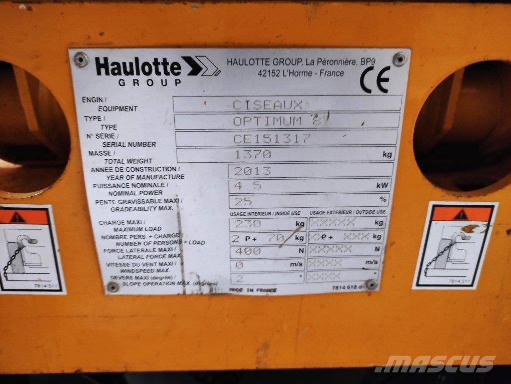 Haulotte OPTIMUM8 Ollós emelők