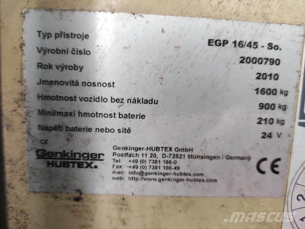 Hubtex EGP16/45-So Gyalogkíséretű targonca