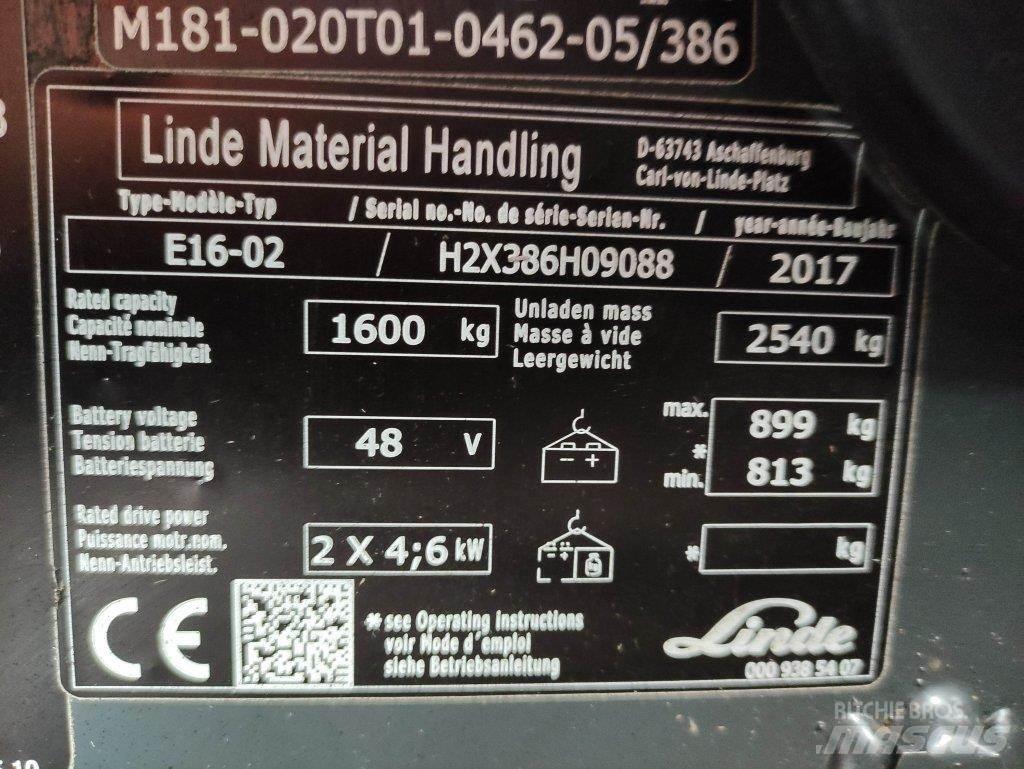 Linde E16-02-386 Elektromos targoncák
