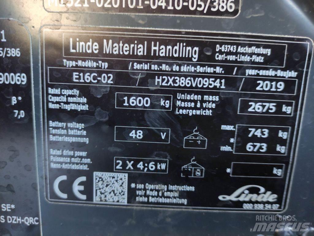 Linde E16C-02-386 EVO Elektromos targoncák