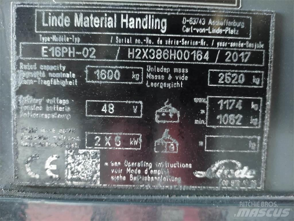 Linde E16PH-02-386 EVO Elektromos targoncák