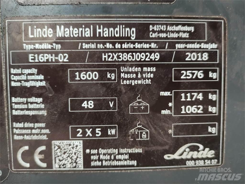 Linde E16PH-02-386-EVO Elektromos targoncák
