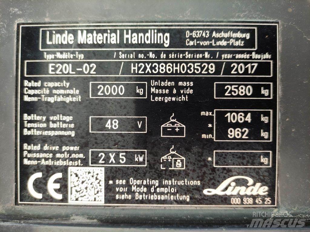 Linde E20L-02-386 Elektromos targoncák