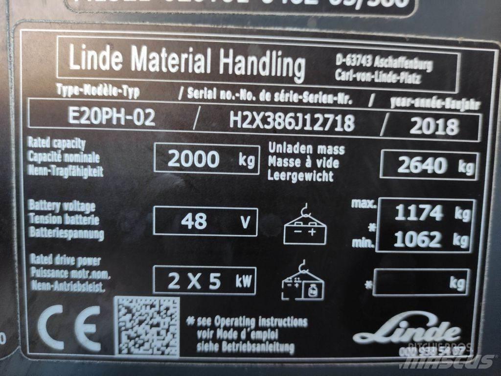 Linde E20P-02-386 EVO Elektromos targoncák