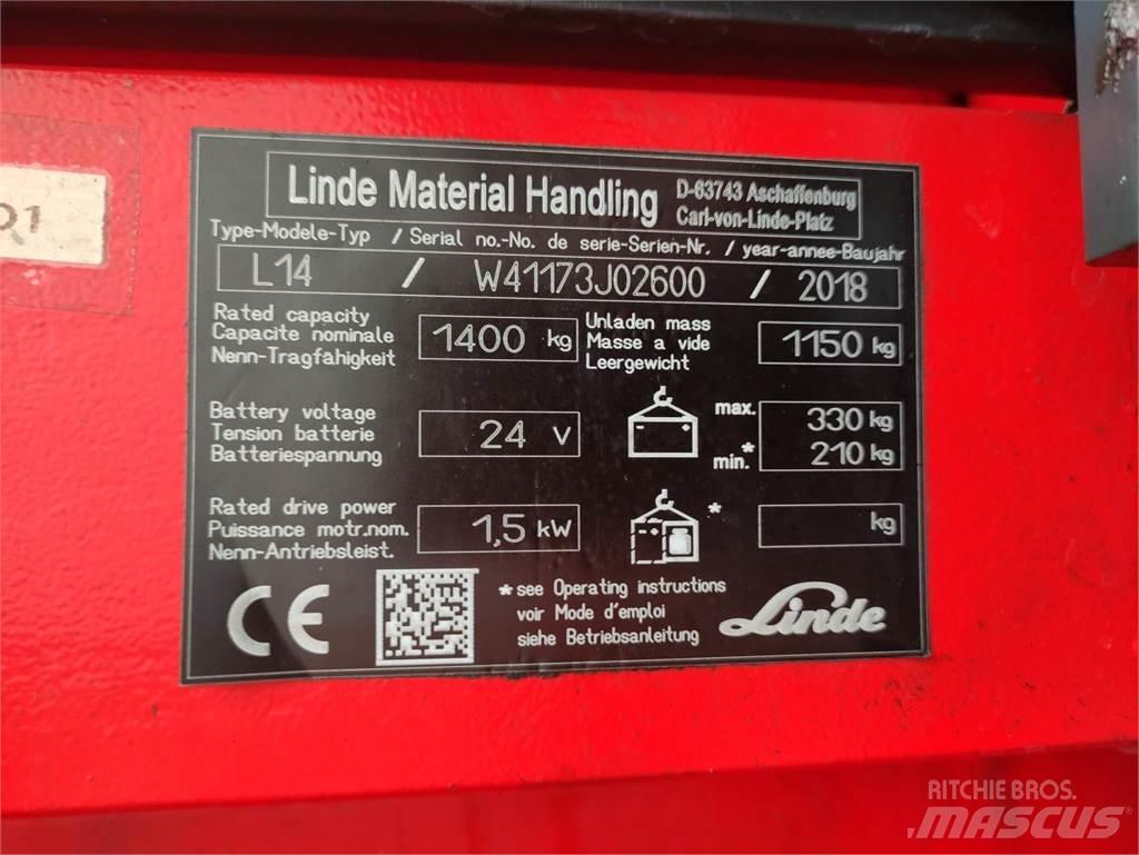Linde L14-1173 Gyalogkíséretű targonca