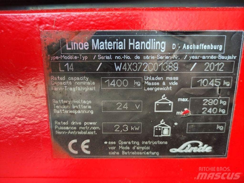 Linde L14-372 Gyalogkíséretű targonca