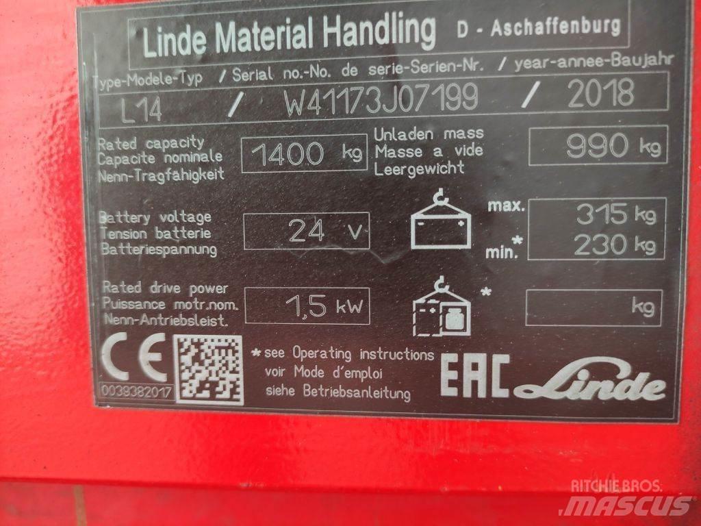 Linde L14i Gyalogkíséretű targonca