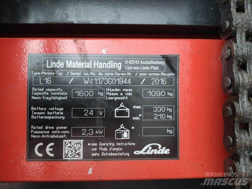 Linde L16i-1173 Gyalogkíséretű targonca