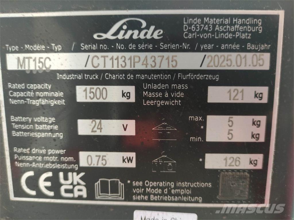 Linde MT15C Alacsony emelőkocsi
