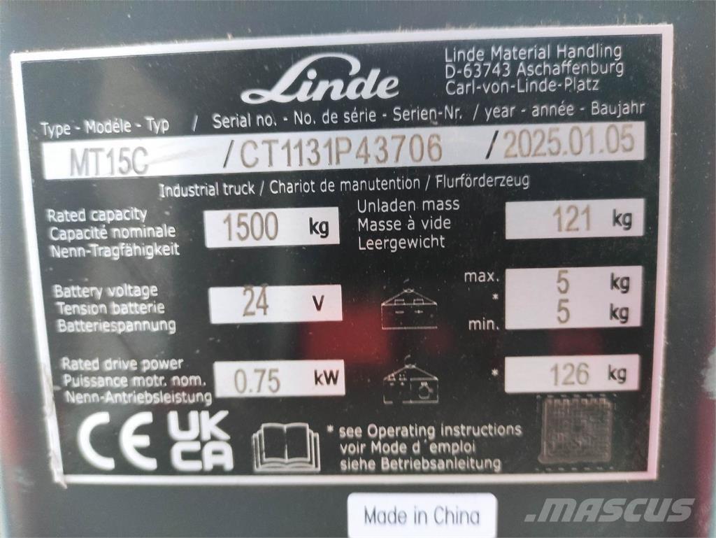 Linde MT15C Alacsony emelőkocsi