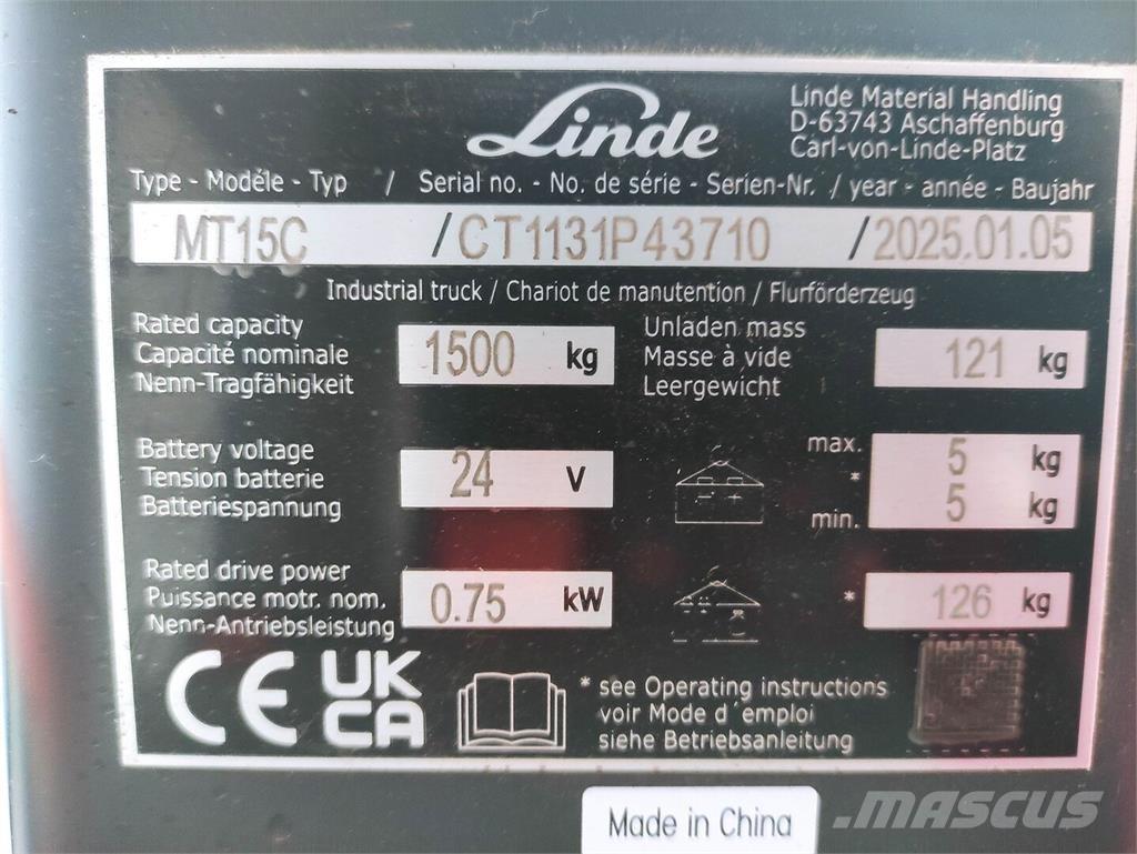 Linde MT15C Alacsony emelőkocsi