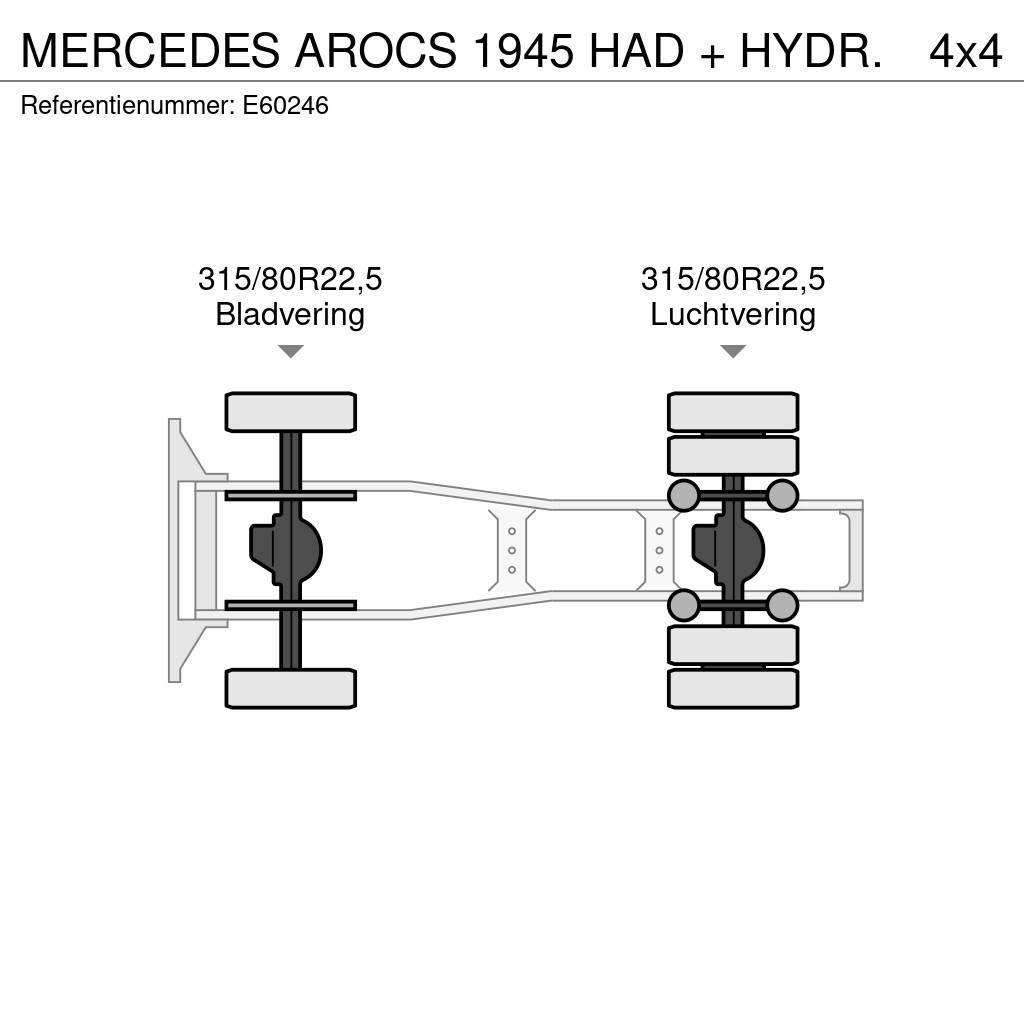 Mercedes-Benz AROCS 1945 HAD + HYDR. Nyergesvontatók
