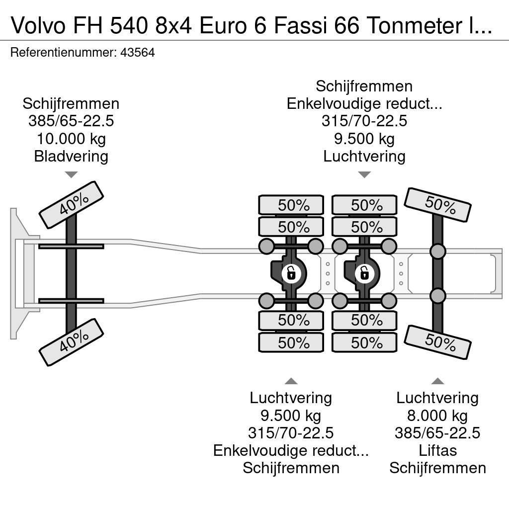 Volvo FH 540 8x4 Euro 6 Fassi 66 Tonmeter laadkraan + Fl Nyergesvontatók