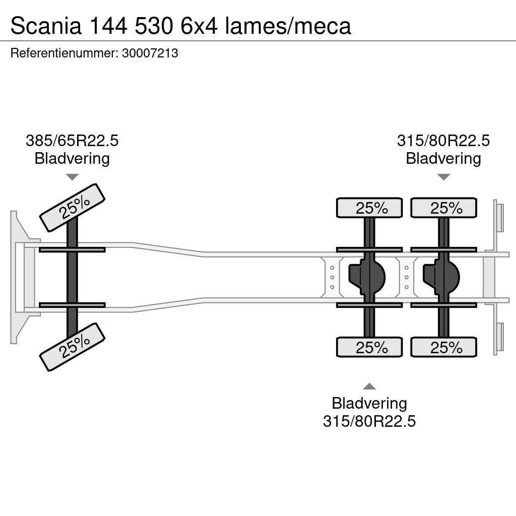 Scania 144 530 6x4 lames/meca Platós / Ponyvás teherautók