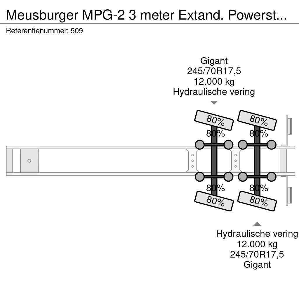 Meusburger MPG-2 3 meter Extand. Powersteering 12 Tons Axles! Mélybölcsős félpótkocsik