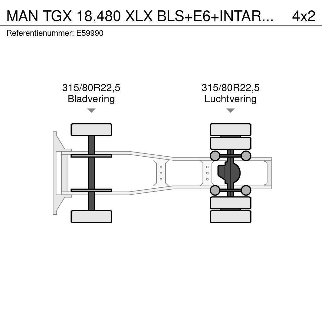 MAN TGX 18.480 XLX BLS+E6+INTARDER Nyergesvontatók