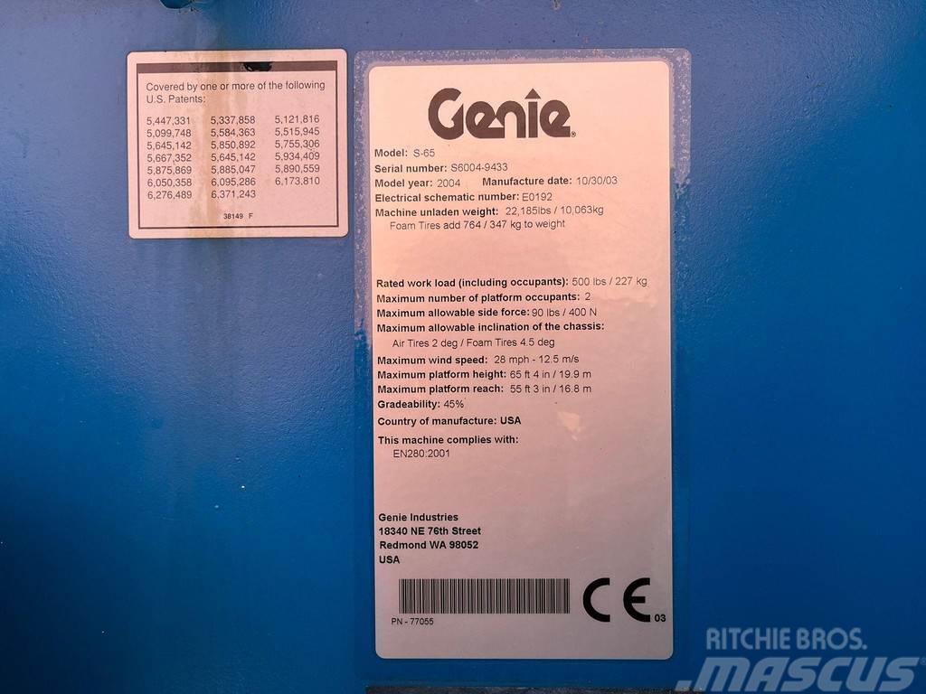 Genie S-65 LIFTING HEIGHT 19,9 m / RATED LOAD 227 kg Egyéb felvonók és állványok