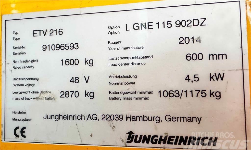 Jungheinrich ETV 216 - 9.020MM HUB - TRIPLEX - NEUWERTIG Mini kotrók < 7t