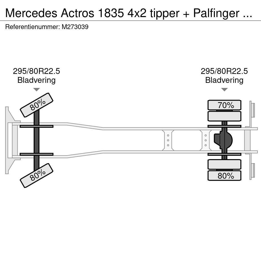 Mercedes-Benz Actros 1835 4x2 tipper + Palfinger PK12000 Billenő teherautók