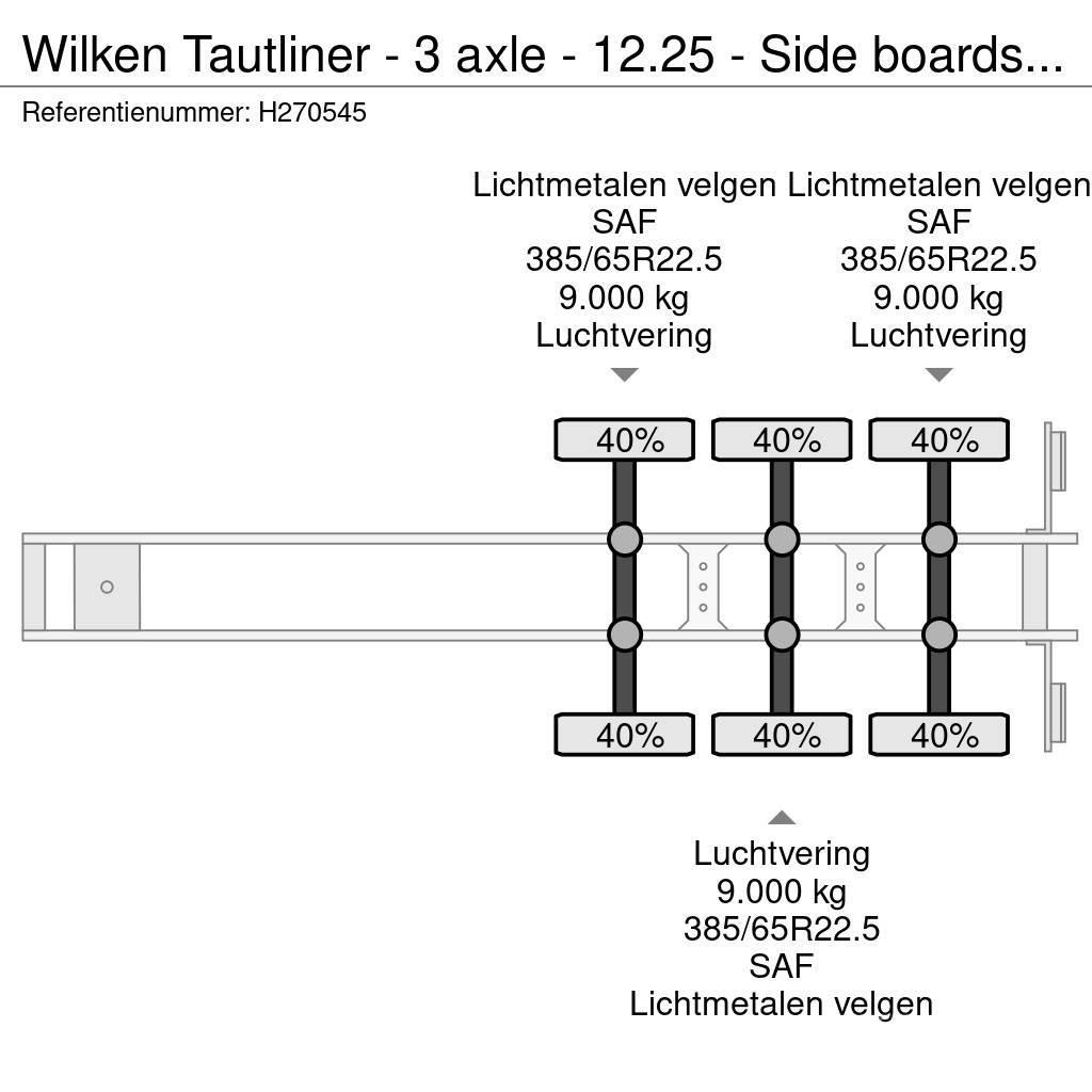  Wilken Tautliner - 3 axle - 12.25 - Side boards - Elhúzható ponyvás félpótkocsik