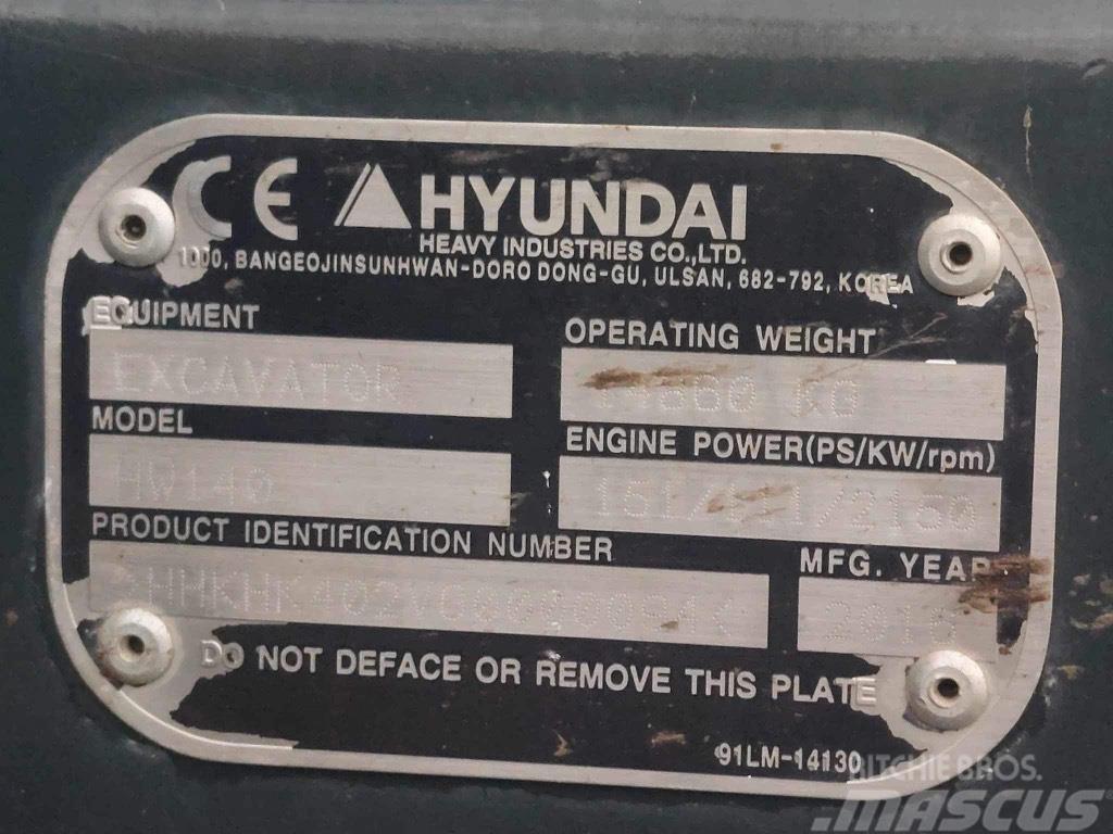 Hyundai HW140 Gumikerekes kotrók