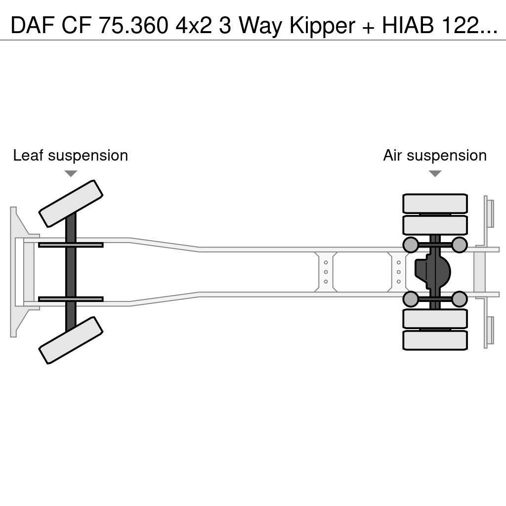 DAF CF 75.360 4x2 3 Way Kipper + HIAB 122 E-3 Hiduo Billenő teherautók