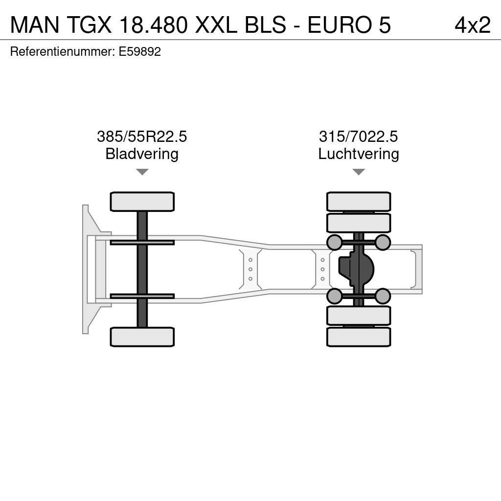 MAN TGX 18.480 XXL BLS - EURO 5 Nyergesvontatók
