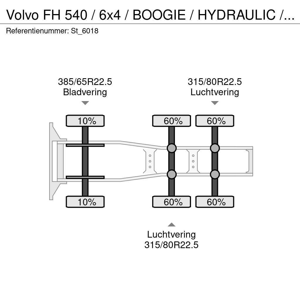Volvo FH 540 / 6x4 / BOOGIE / HYDRAULIC / RETARDER / Nyergesvontatók