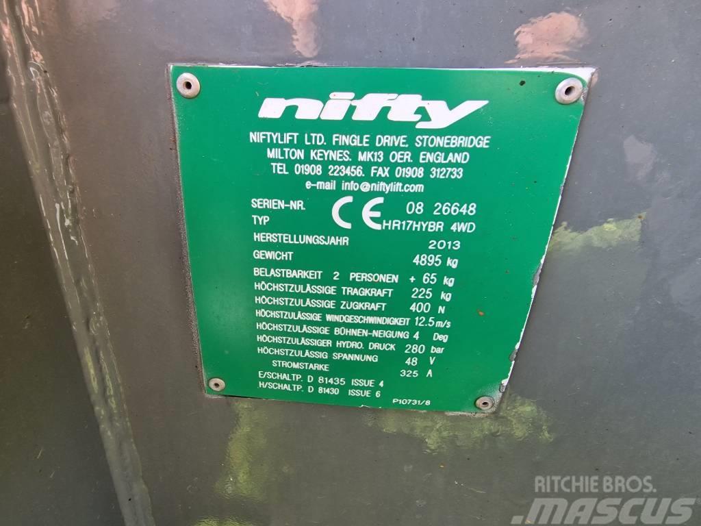 Niftylift HR17 hybrid 4x4 hybride knikarmhoogwerker hoogwerk Karos emelők